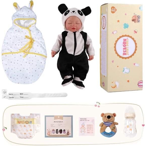 16 Inch Realistic Full Silicone Body Brown Baby Girl Doll 4Lb Weighted Real Doll - Picture 7 of 8